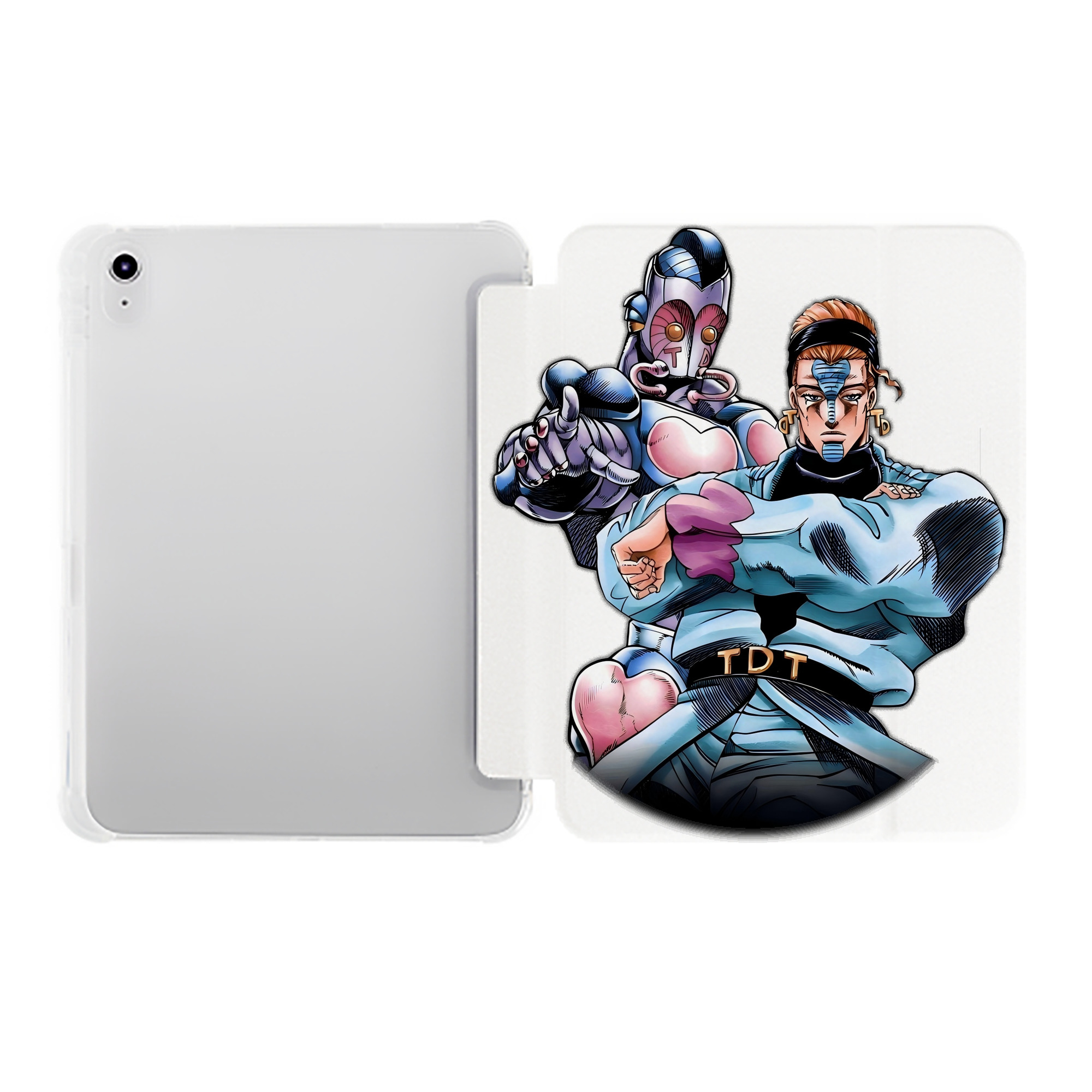 （画像用） ジョジョの奇妙な冒険 ひがしかた じょうすけ JoJo's Bizarre Adventure Higashikata Josuke IPad ケース ペン収納付き 三つ折りスタンド PUレザー×シリコン 対応機種9.5/10.5/10.9インチ